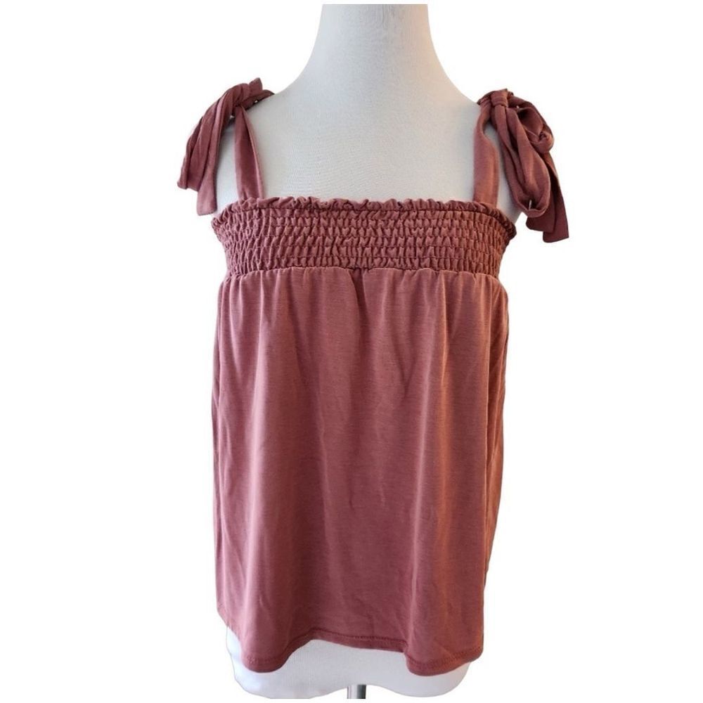 Green Envelope Los Angeles Tank Top Tie Straps Bows Small Mauve NWT